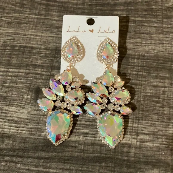 Large Gold AB Earrings - Picture 1 of 4